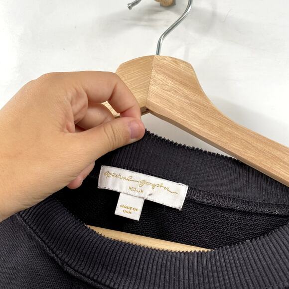 Spiritual Gangster M Gray Flare Sleeve Crewneck - Picture 3 of 5